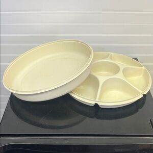 Vintage Tupperware Divided Serving Tray Set
